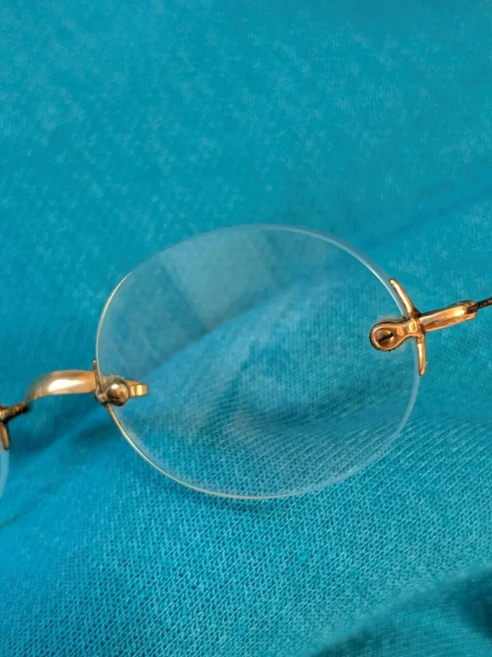 Antique 12K Gold Filled HARDY Rimless Spectacles Eyeglasses 1900s